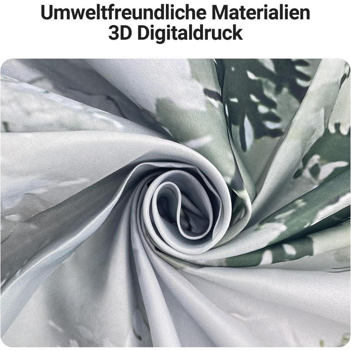 DUSCHVORHANG Wald 240 x 200 cm Textil Wasserabweisend - Grün, Textil (240/200cm)