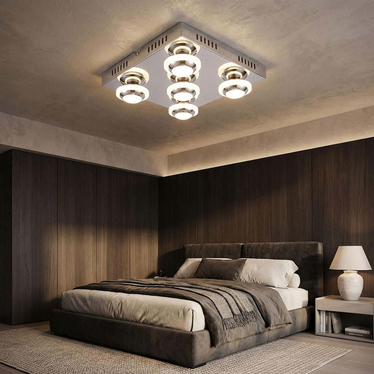 LED DECKENLEUCHTE Carter Chrom Silber - Silberfarben, Metall (30/30/9cm) - Wofi