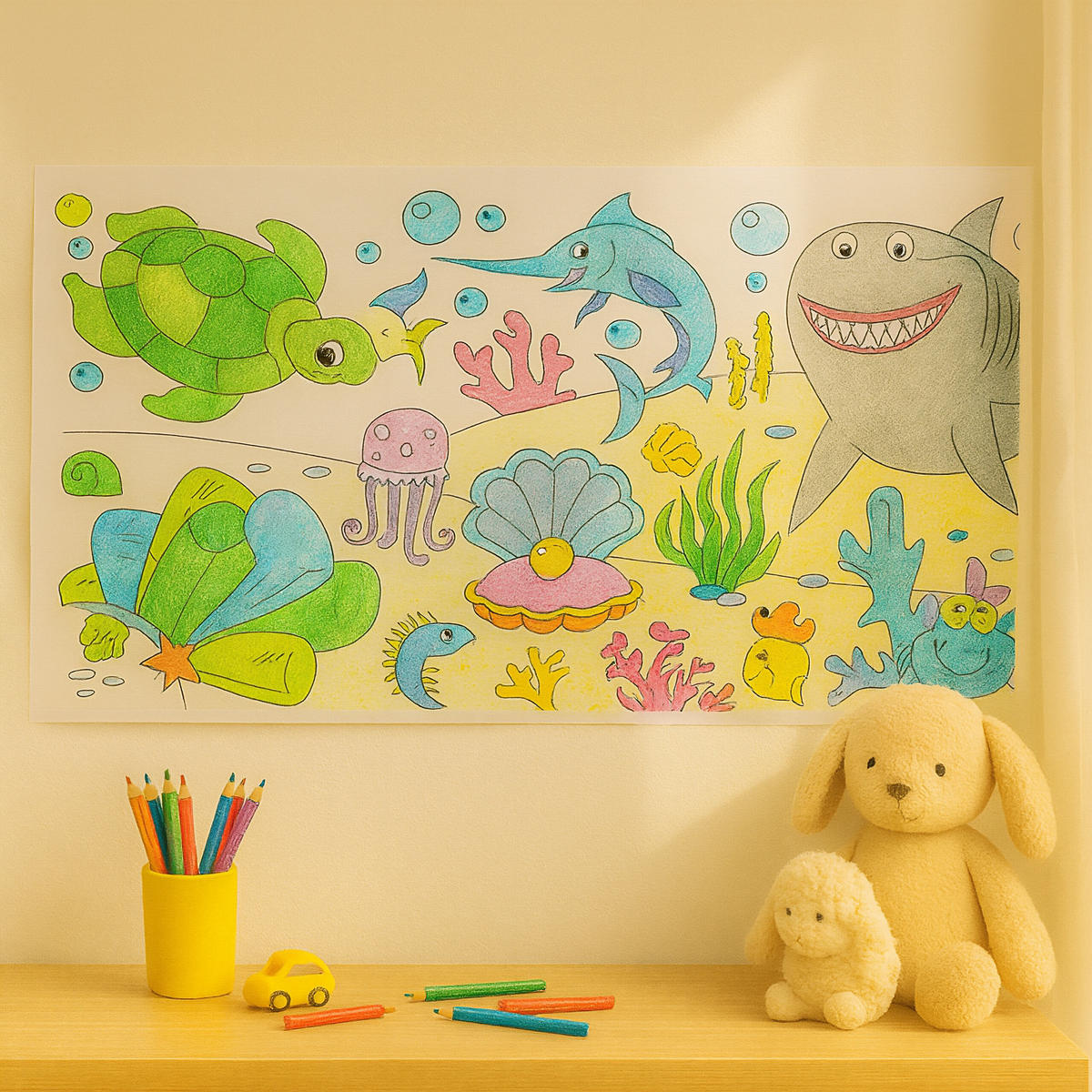 2XAUSMALTISCHDECKE - Multicolor, Papier (38/4/4cm) - Relaxdays