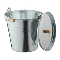 ASCHEEIMER - Silberfarben, Holz/Metall (33/30/31cm) - Relaxdays