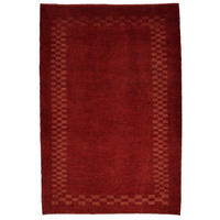 GABBEH-TEPPICH handgeknüpft Rizbaf Rot 197/132 cm Schurwolle - Rot, Textil (132/197cm) - Looma