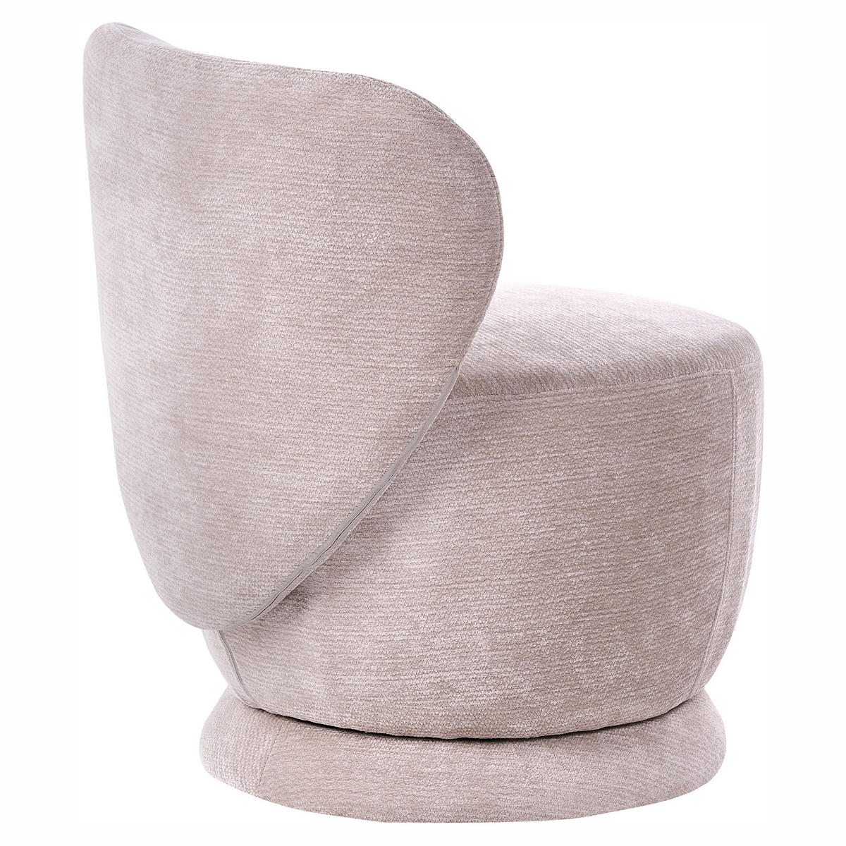 DREHSESSEL Chenillegewebe Beige Blomma - Hellgrün, Holz/Textil (60/72/63cm) - Beliani