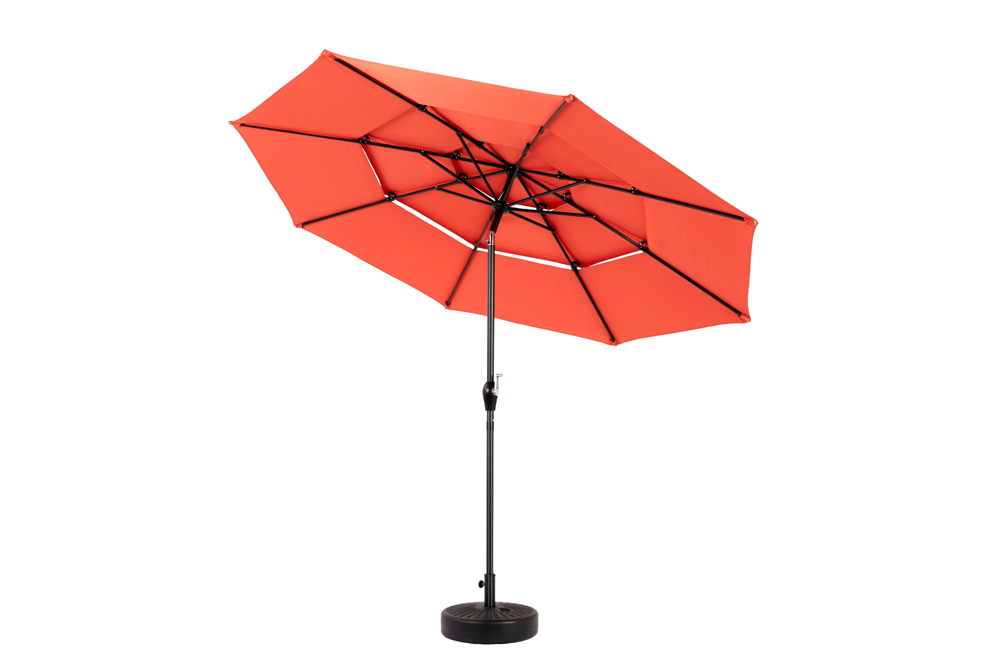 SONNENSCHIRM rund 305 cm in Orange mit Kurbel und Neigefunktion - Orange, Metall (294/294cm) - BEAOK