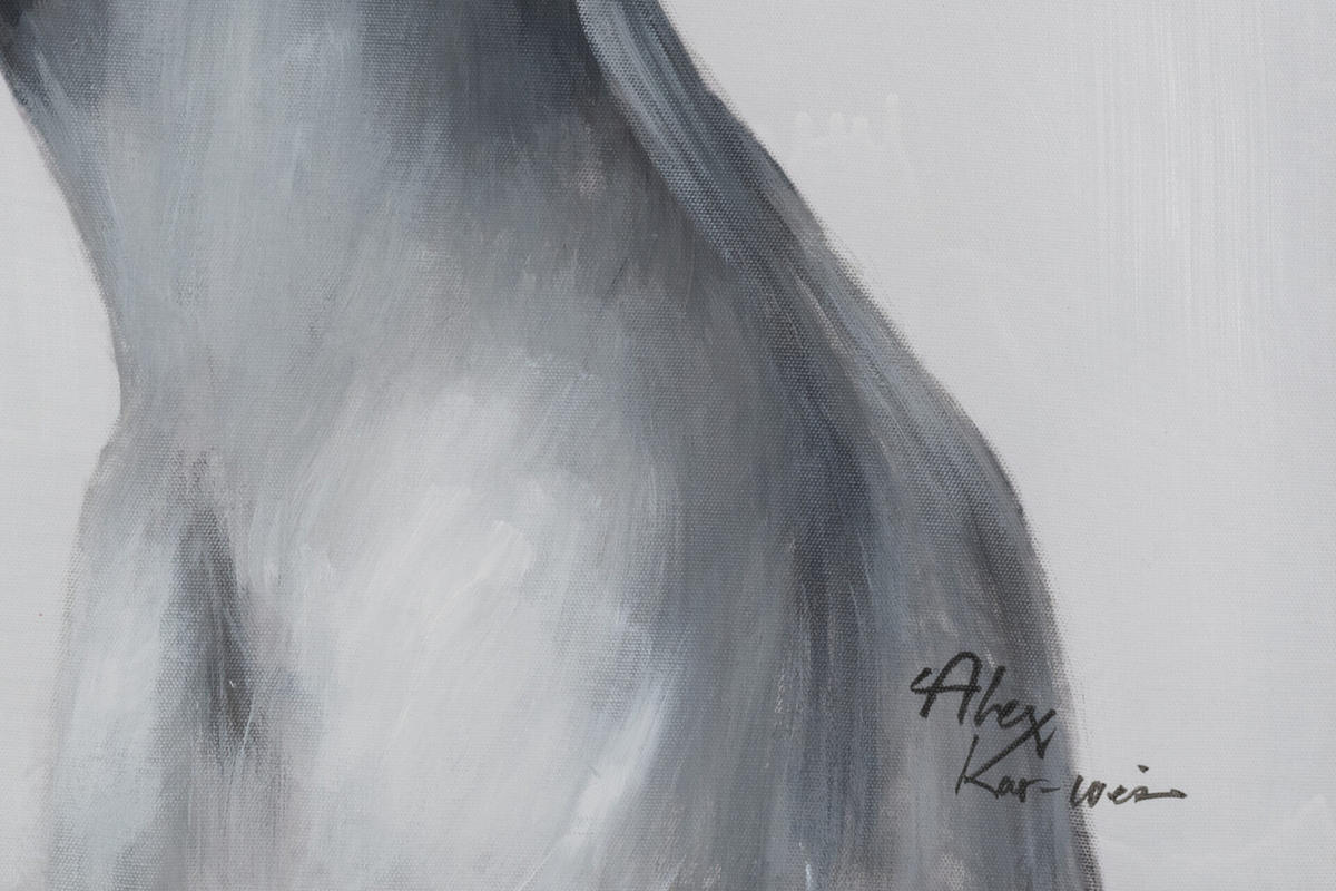 ACRYLBILD HANDGEMALT 60/90 cm - Pink/Grau, Holz/Textil (60/90cm) - KUNSTLOFT