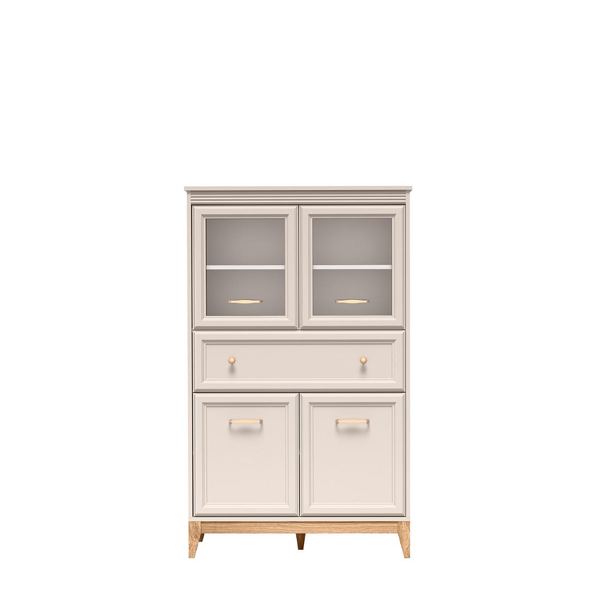VITRINE CUNEO 150,5 / 92 cm in Kaschmir - Kaschmir, Holzwerkstoff (92/150.5/40.5cm) - MASSENO
