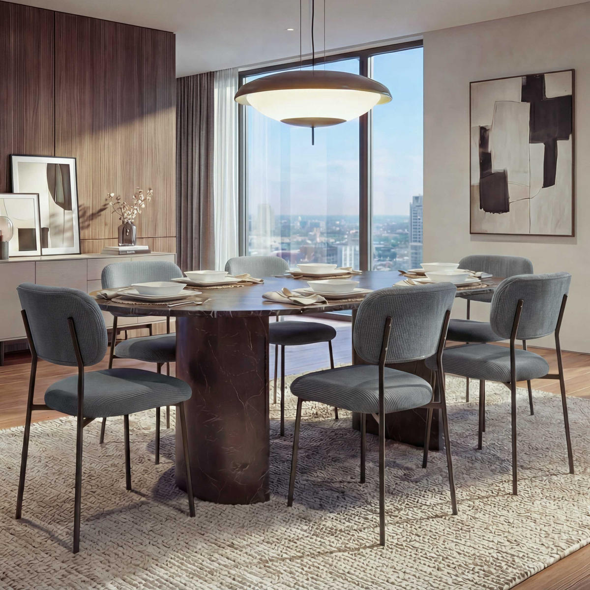 ESSZIMMERSTUHL Grau 6er-Set - Grau, Textil (44/83/52cm) - MCW