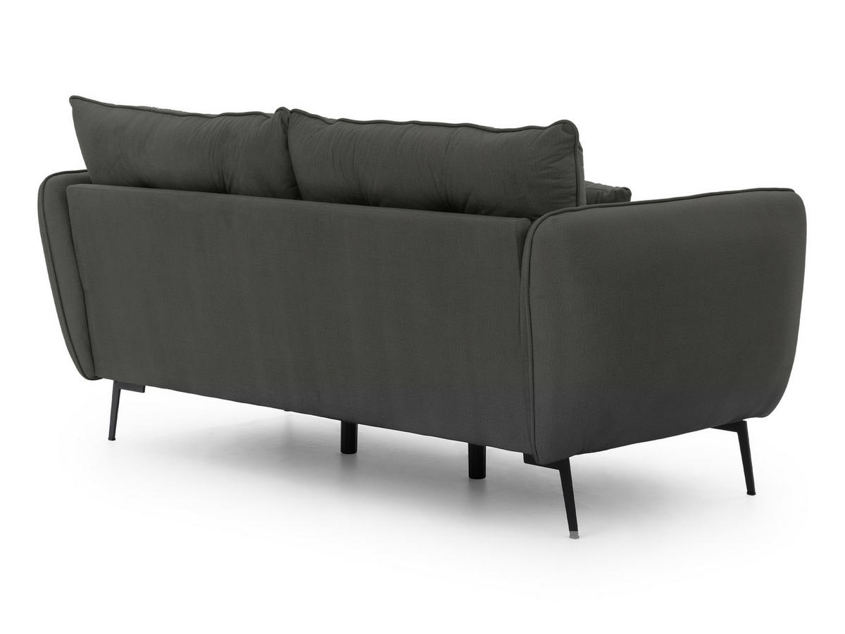 3-SITZER-SOFA Nordloft Dunkelgrau Samt - Dunkelgrau/Schwarz, Holz/Textil (204/86/100cm) - S-Style Möbel