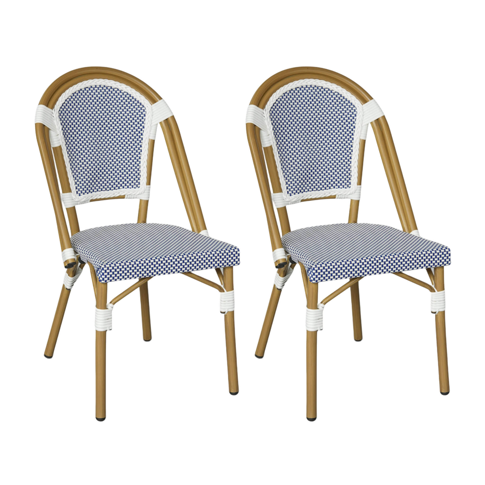 GARTENSTÜHLE Blau Weiß 45/57/85 cm 2er-Set - Blau, Metall (46/85/57cm) - Mobili Rebecca