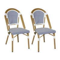 GARTENSTÜHLE Blau Weiß 45/57/85 cm 2er-Set - Blau, Metall (46/85/57cm) - Mobili Rebecca