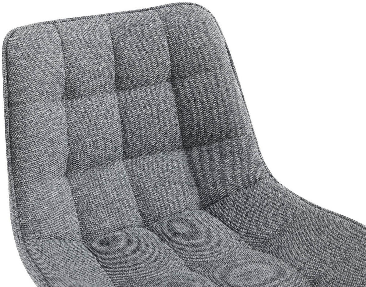 BARHOCKER 2er Set Stoff grau - Schwarz/Grau, Textil/Metall (47/106/52cm) - CLP