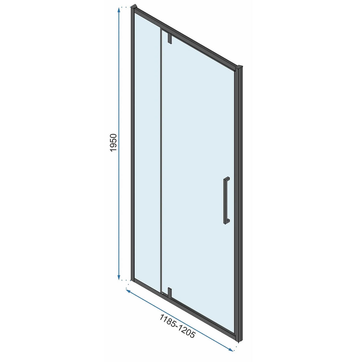DUSCHKABINE Rea Rapid Swing Chrom 100x80 - Chromfarben, Glas (100/80/195cm) - REA