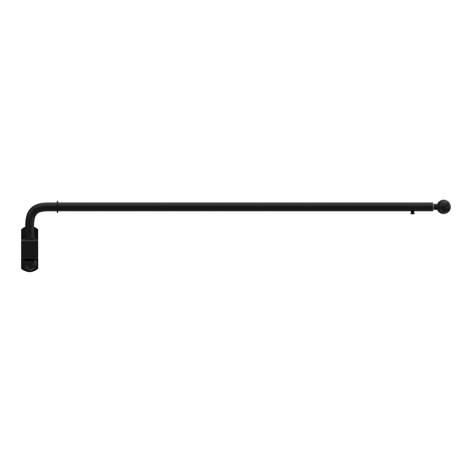 SCHWENKSTANGE/SCHWENKARM-GARDINENSTANGE Cassina 60-100 cm, 13/9 mm Ø, Schwarz - Schwarz, Metall (100cm) - INTERDECO