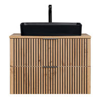 WASCHBECKENSCHRANK Xanten-56 - Braun, Holzwerkstoff (81/70/47cm) - Lomado