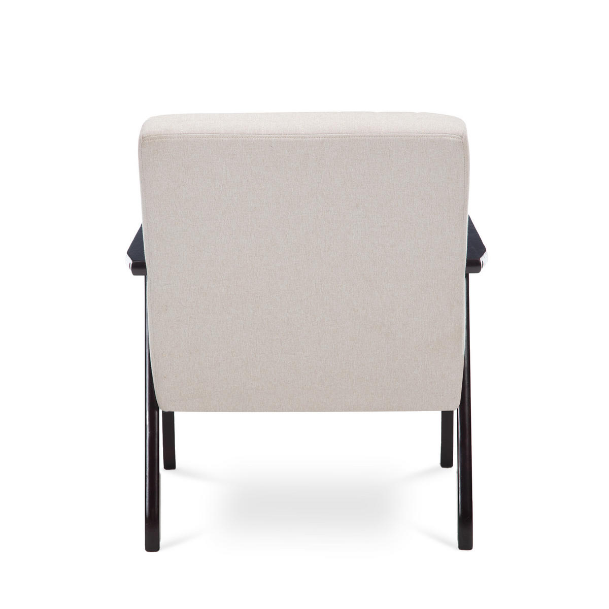 VINTAGE-HOLZSESSEL Erik beige Stoff - Beige/Dunkelbraun, Holz/Textil (65/75.5/75cm) - Sicaan