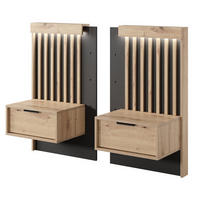 NACHTTISCHE 50 cm mit LED Arcadia, Lamellen, Eiche Artisan - Eiche Artisan, Holz (50/102/40cm) - Emporius
