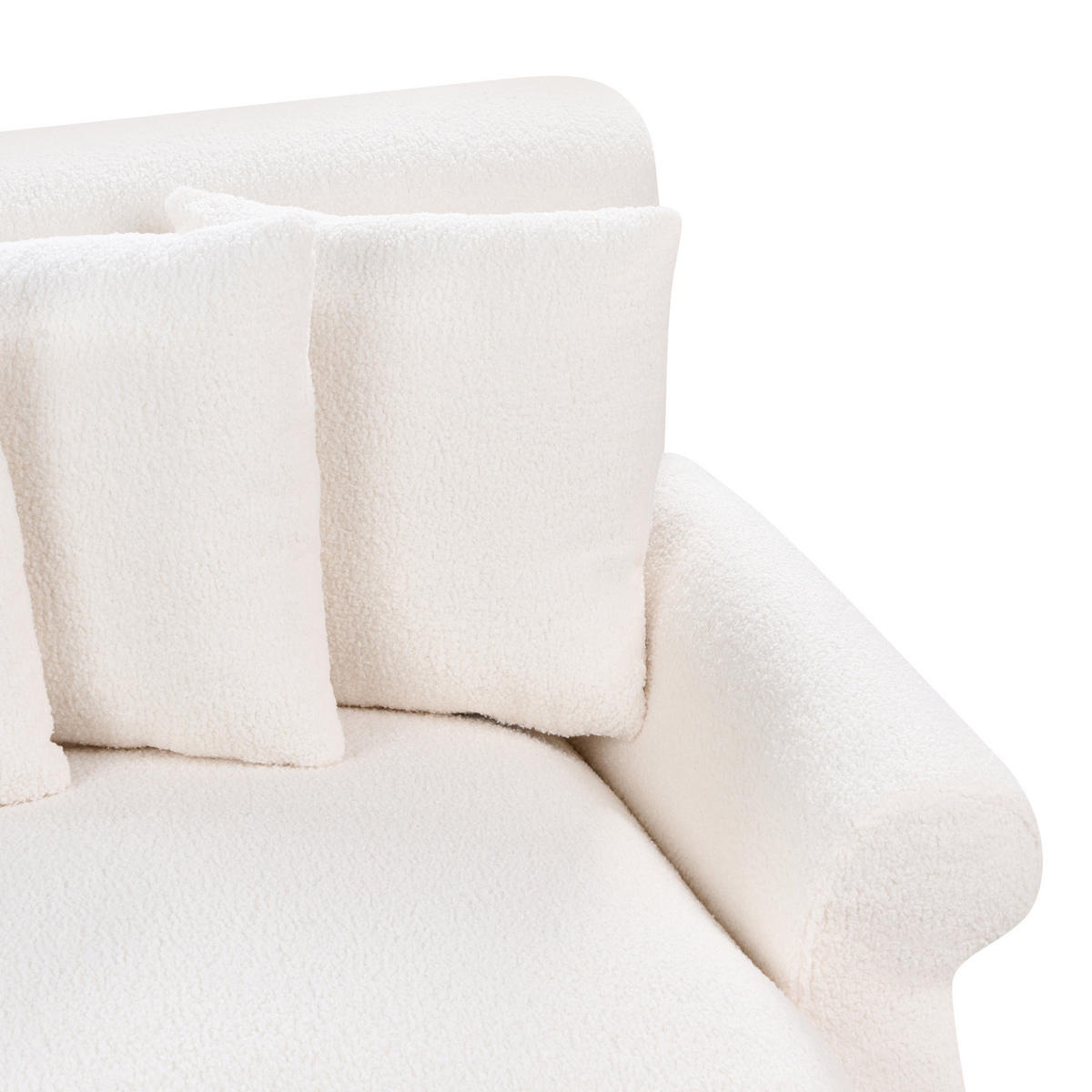 2-SITZER-SOFA Bouclé cremeweiß Eike - Dunkelbraun/Weiß, Textil (186/82/102cm) - Beliani