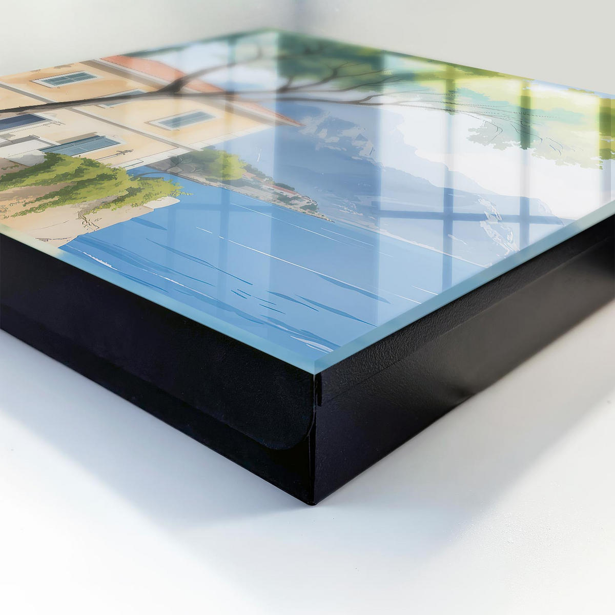 SCHLÜSSELBOX Schwarz 30x30 cm- Türöffnung nach rechts - Die Ruhe der Natur - Grün, Metall (30/30/5cm) - TULUP