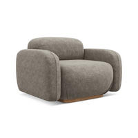 SESSEL Chenille Stoff Grau - Taupe/Braun, Holz/Textil (110/73/95cm) - Makamii