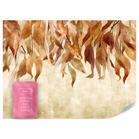 FOTOTAPETE Blätter Pflanzen Natur für Wohnzimmer 400x280 - Beige/Rot, Papier (400/280cm) - Muralo