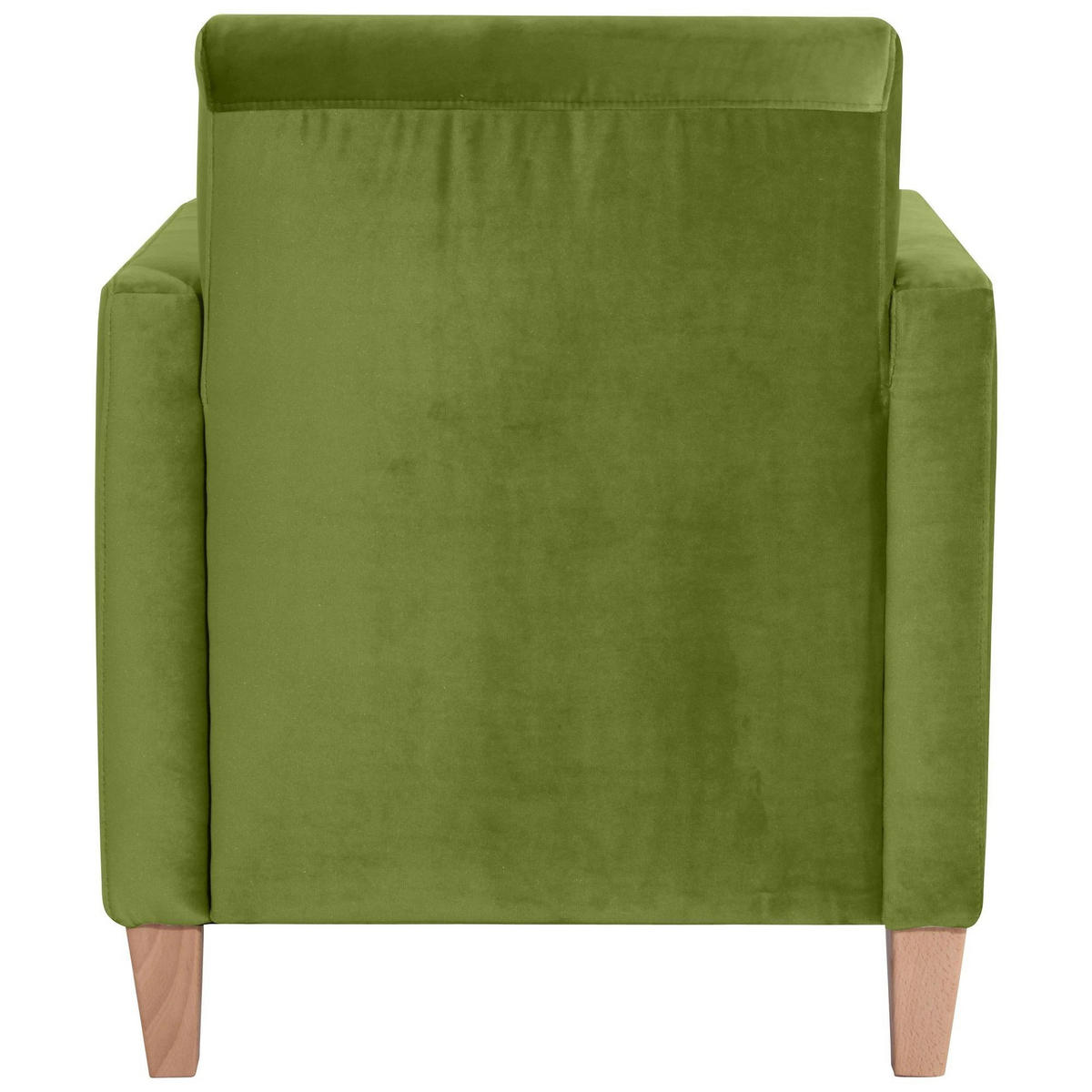 SESSEL Karol Bezug Samtvelours Buche natur / oliv - Grün, Kunststoff (71/81/70cm) - 58aufmkessel