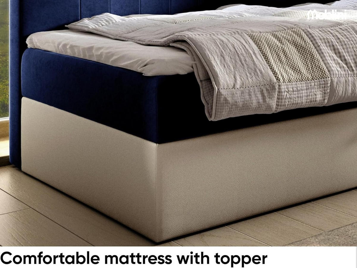 KINDERBETT GARETH 3 - Dunkelblau/Weiß, Holzwerkstoff (113/212cm) - Meblini