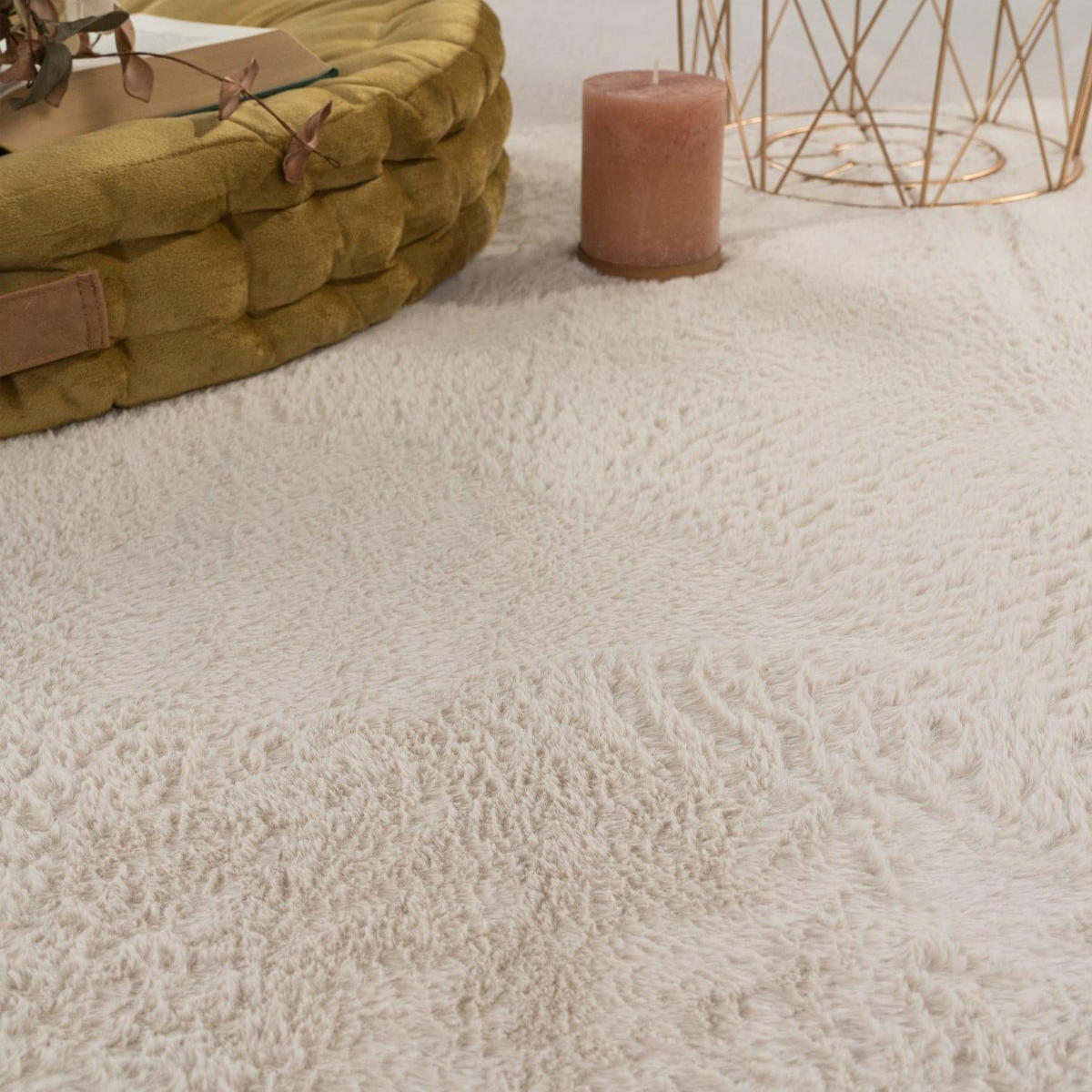HOCHFLORTEPPICH 80/80 cm Soft 380 - Creme, Kunststoff (80/80cm) - Paco Home