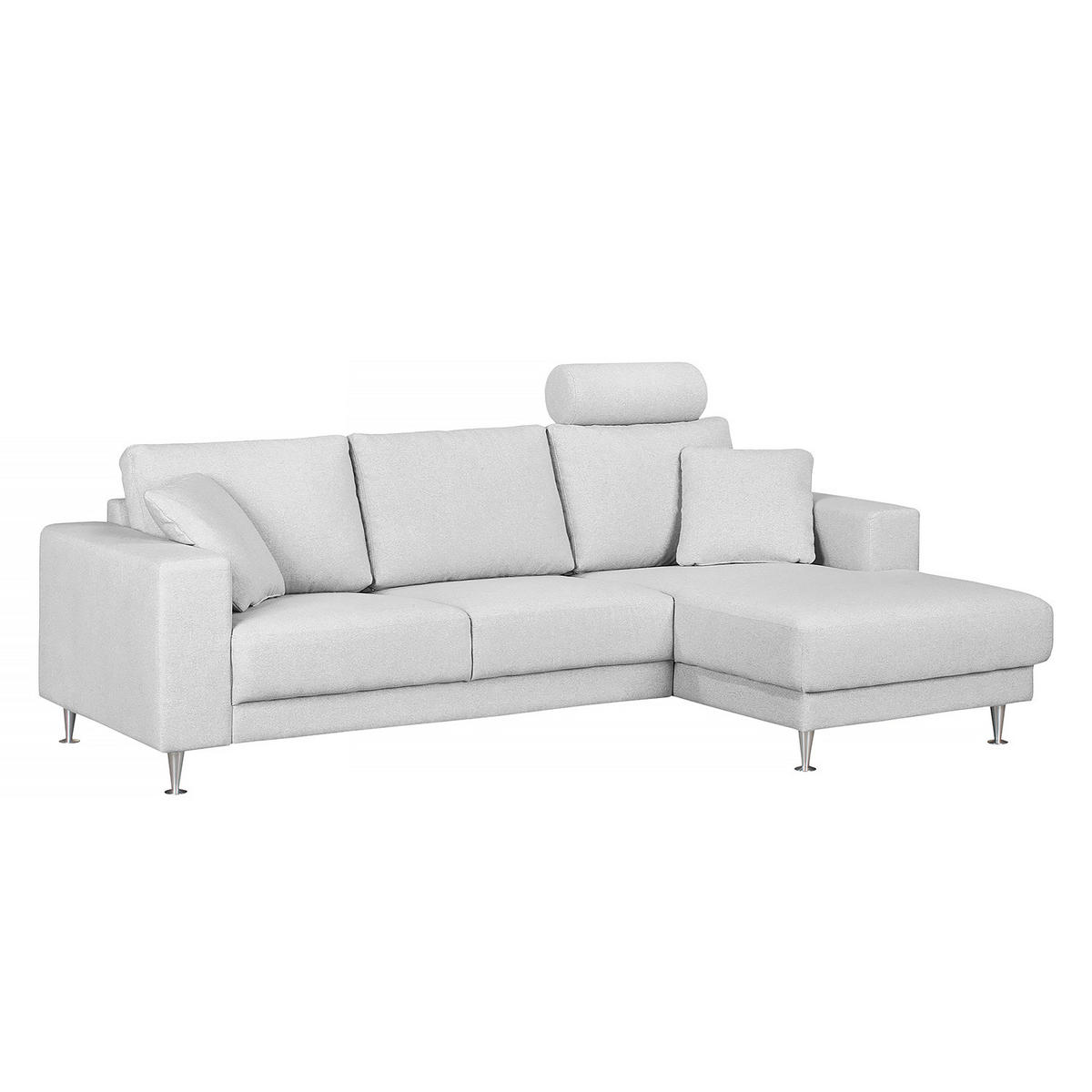 ECKSOFA mit Longchair - Grau, Textil (235/150cm) - home24
