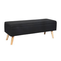 SITZBANK - Schwarz, Holz/Holzwerkstoff (110/40/40cm) - Relaxdays