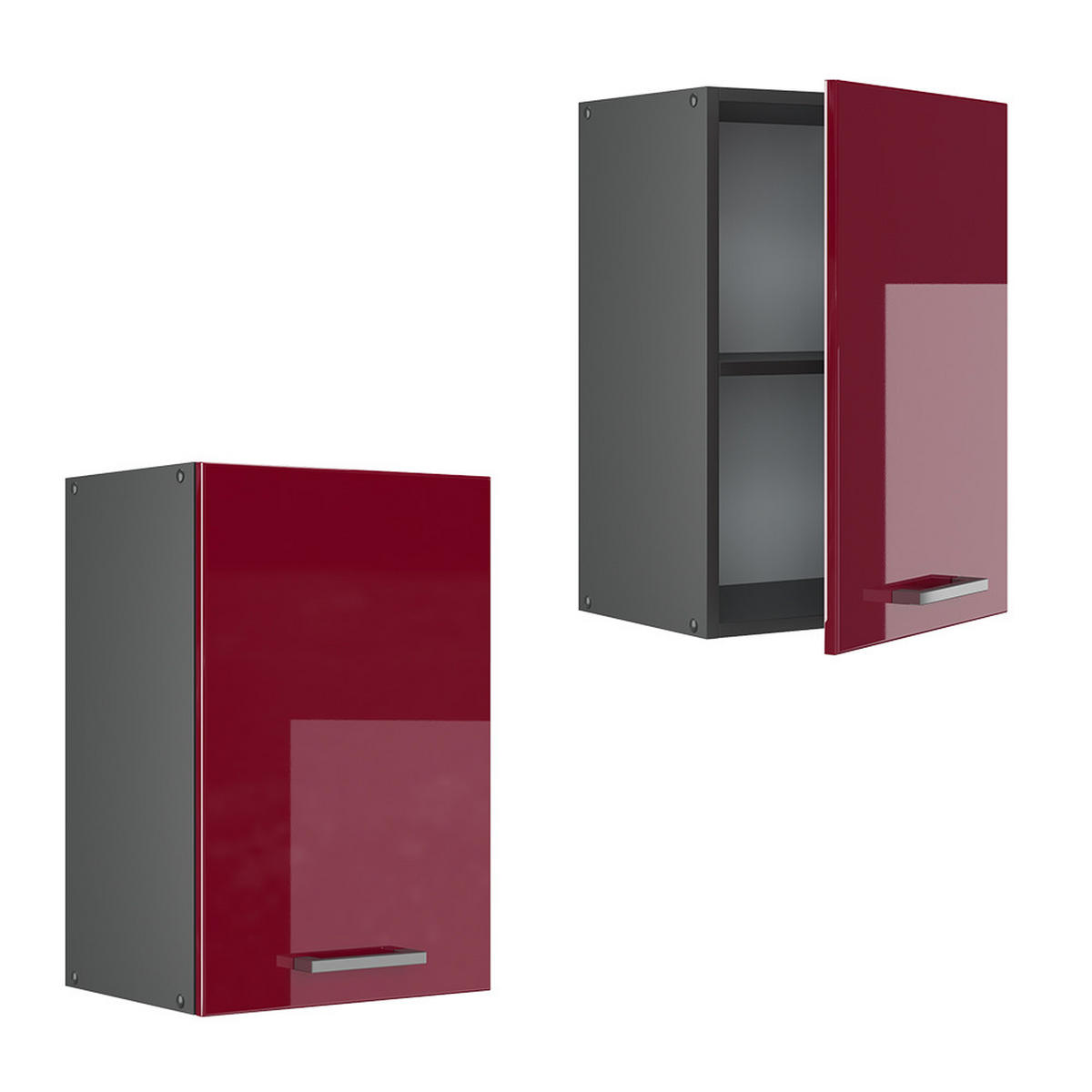 HÄNGESCHRANK R-Line Rot Hochglanz 40 cm - Anthrazit/Rot, Holzwerkstoff (40/60/31cm) - Vicco
