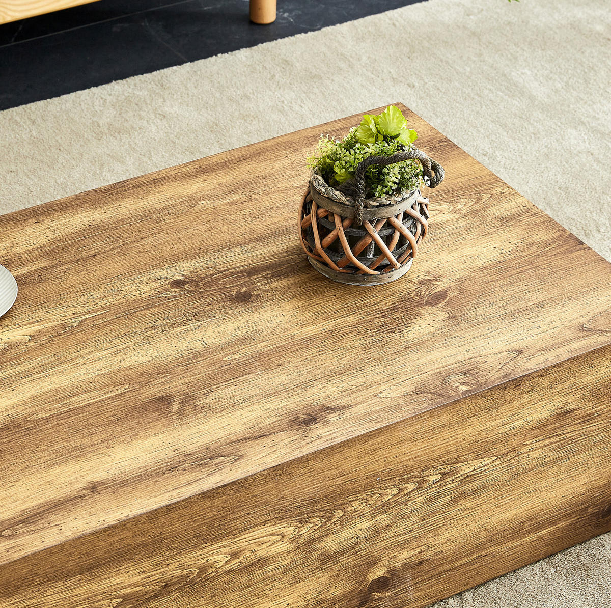 COUCHTISCH 90/50/30 cm rechteckig, aus MDF in Holzoptik, montagefrei und pflegeleicht, Holzfarben - Kieferfarben, Holzwerkstoff (90/50/30cm) - Redom