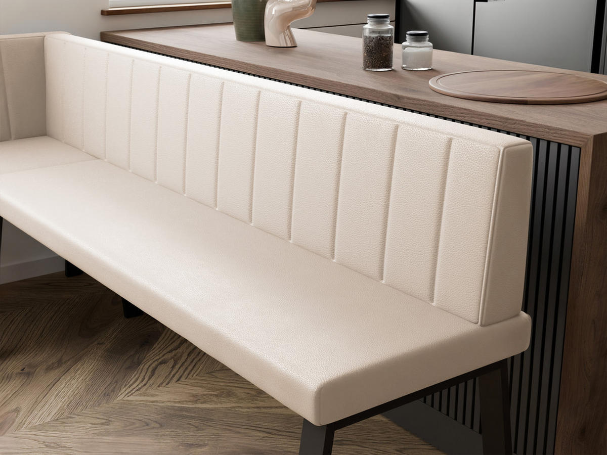 ECKBANK links MONO Y Kunstleder gesteppt, 142/196 cm Beige - Beige, Kunststoff/Textil (142/196cm) - Idohome