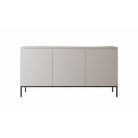 SIDEBOARD Bemmi Beige mit schwarzen Beinen 3-türig 150 cm - Beige/Schwarz, Holzwerkstoff/Metall (150/71.5/35cm) - Selsey