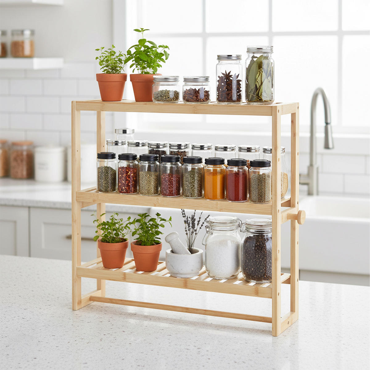 NÁSTĚNNÉ regály - světle hnědá, dřevo (60/54/15cm) - Relaxdays