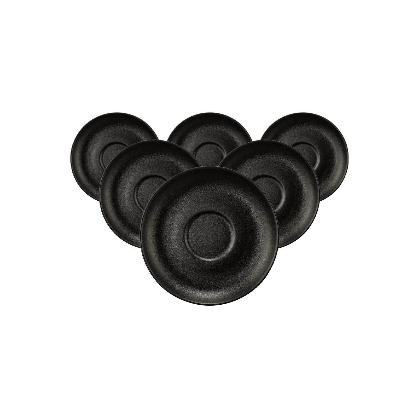 TEEUNTERTASSEN Liberty Velvet Black schwarz ø 13 cm 6er Set - Schwarz, Keramik (13cm) - Seltmann Weiden