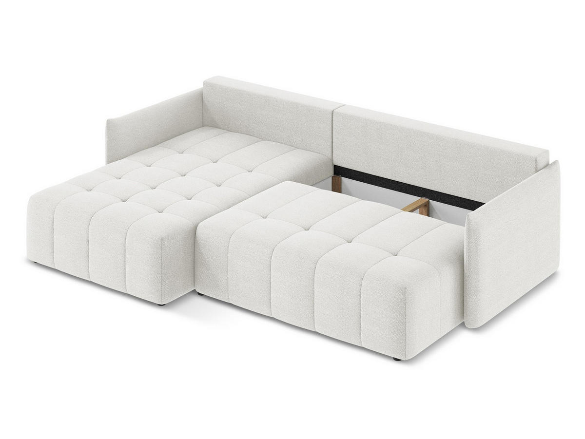 2-SITZER-SOFA Chenille Stoff Beige - Creme/Schwarz, Holzwerkstoff/Kunststoff (174/75/94cm) - Makamii