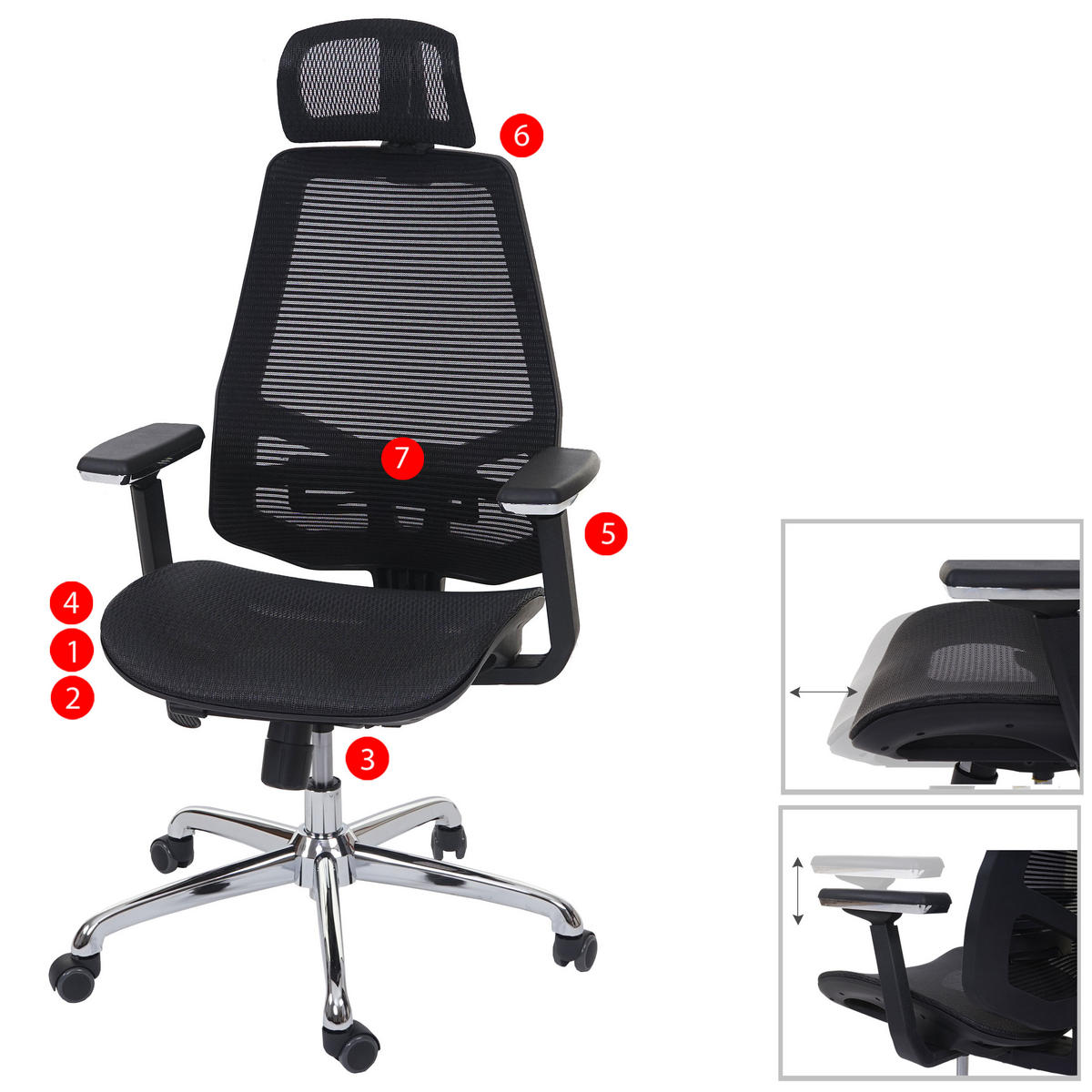 BÜROSTUHL Schwarz, Schwarz - Schwarz, Textil (65/120/62cm) - MCW