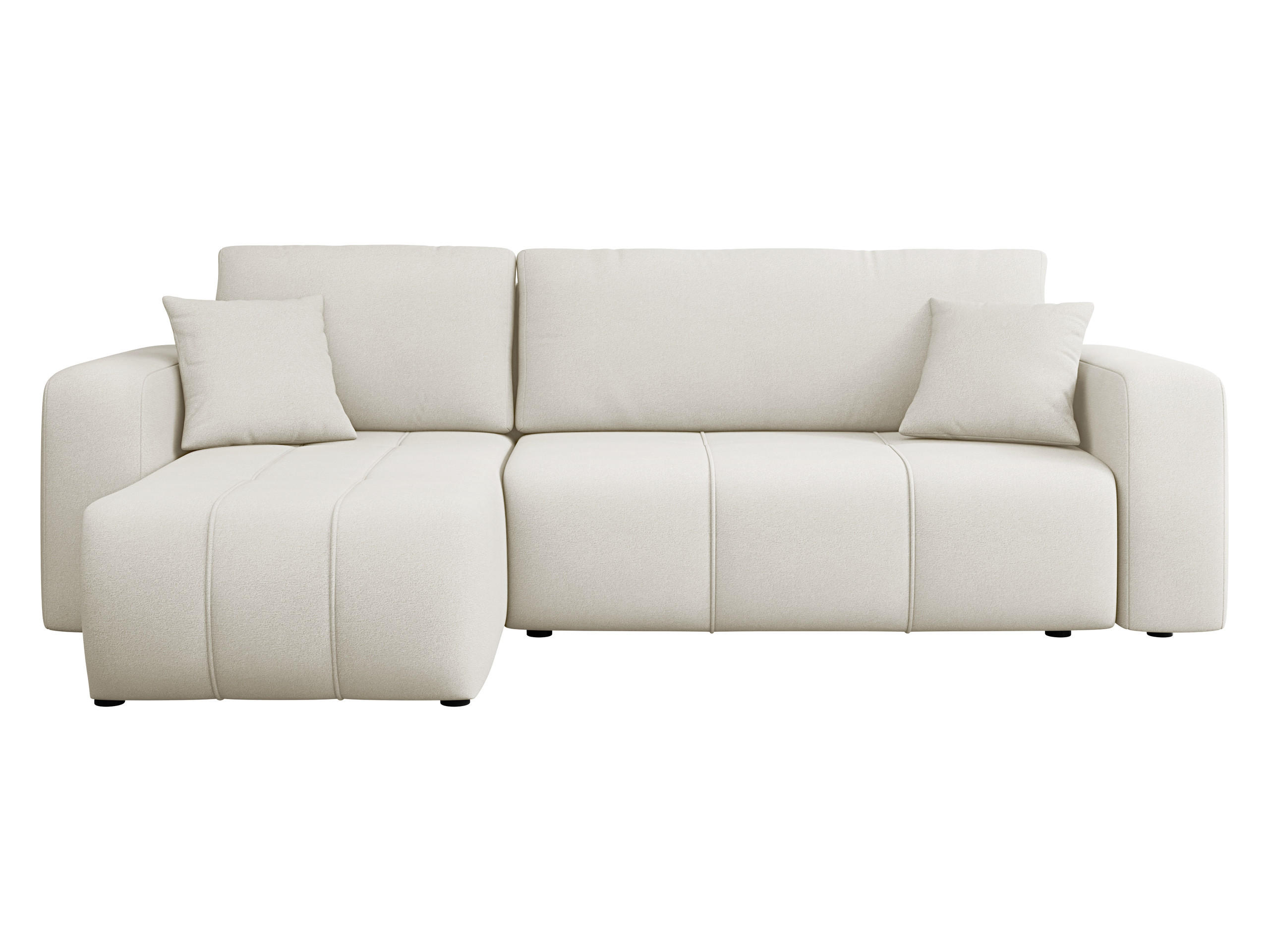 ECKSOFA Furyn - Schwarz/Naturfarben, Holz/Kunststoff (244/145cm) - MIRJAN24