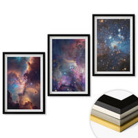 WANDBILDER 3er-Set - 40x60 cm Schwarzer Rahmen - Kosmische Sternenlandschaften - Schwarz, Kunststoff (40/60cm) - ArtPrintCave