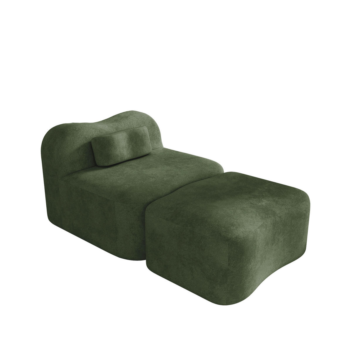 XXL-SESSEL Modular rahmenlos mit Ottoman, DE-42655, Grün - Grün, Textil (96/70/167cm) - ComfortXL