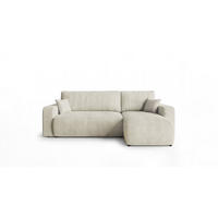 ECKSOFA PARIS rechts weiß Cord Poso 100 - Schlaffunktion, Bettkasten - Weiß, Textil (255/149cm) - Cornero