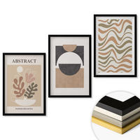 WANDBILDER 3er-Set - 40x60 cm Schwarzer Rahmen - Abstrakte Formenmuster - Schwarz, Kunststoff (40/60cm) - ArtPrintCave