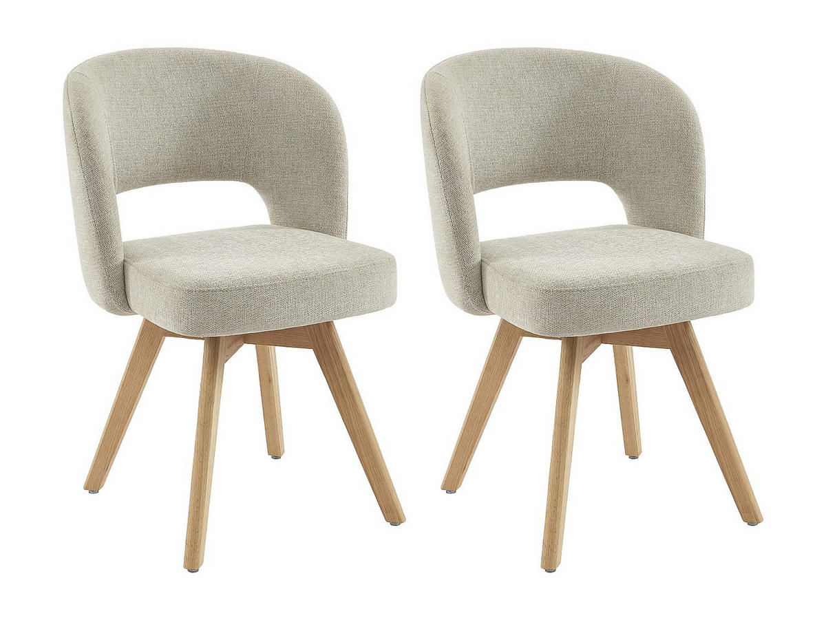 STUHL - 54 x 60.5 - stoff - cremefarben Gustavy - Creme, Textil (54/79/60.5cm) - Vente-Unique