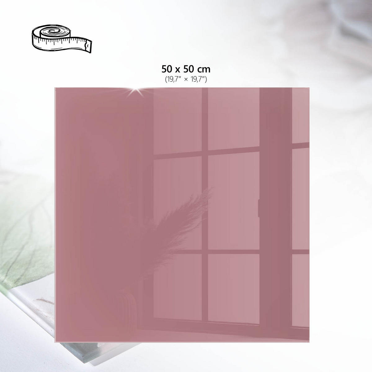 TISCHPLATTE 50x50 cm – Altrosa - Blau, Glas (50/50/0.4cm) - Wallfluent