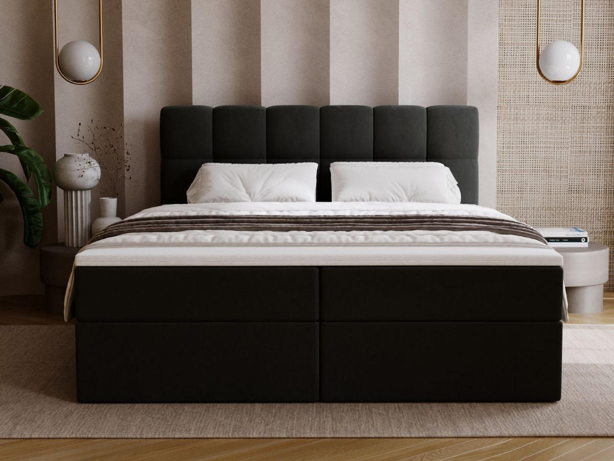 BOXBETT Maison 200x200 Dunkelgrau - Dunkelgrau, Holz/Textil (200/200cm) - Graingold