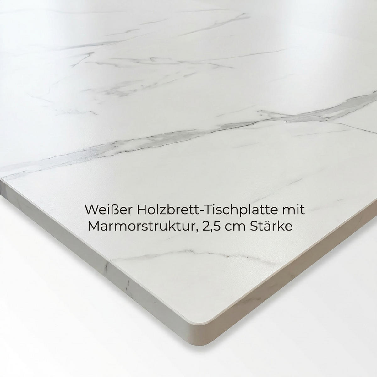 ESSTISCH rechteckiger Weiß mit schwarzem Metallgestell, X-förmigen Beinen, 160/80/75 cm - Weiß, Holz (80/160/75cm) - Oxeza