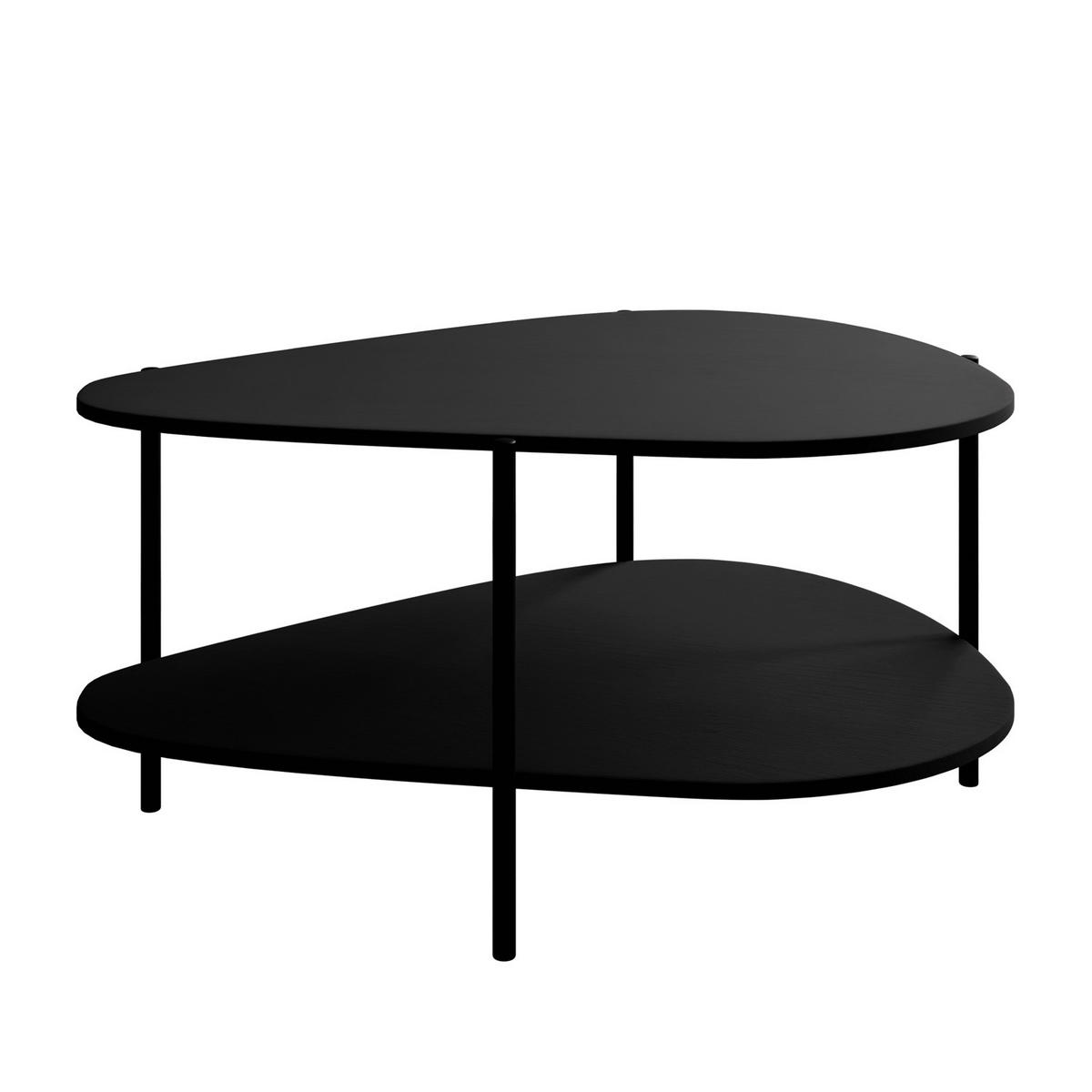 COUCHTISCH LUMI mit Ablage, Schwarz - Schwarz, Holzwerkstoff (65/90/45cm) - Lookway