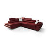 ECKSOFA KONGO RBN04, Eckcouch in L-Form mit Schlaffunktion, Farbe: Rot, Kunstleder, Ottomane Links - Rot, Textil (272/200cm) - O-Sofa