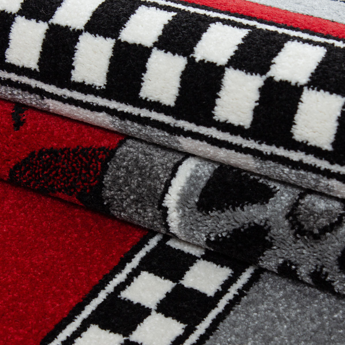 KINDERTEPPICH Rennwagen Polypropylen gewebt saugroboter Kurzflor Kinderzimmer Rot Läufer 80x150 - Rot, Textil (80/150cm) - KADIMA DESIGN