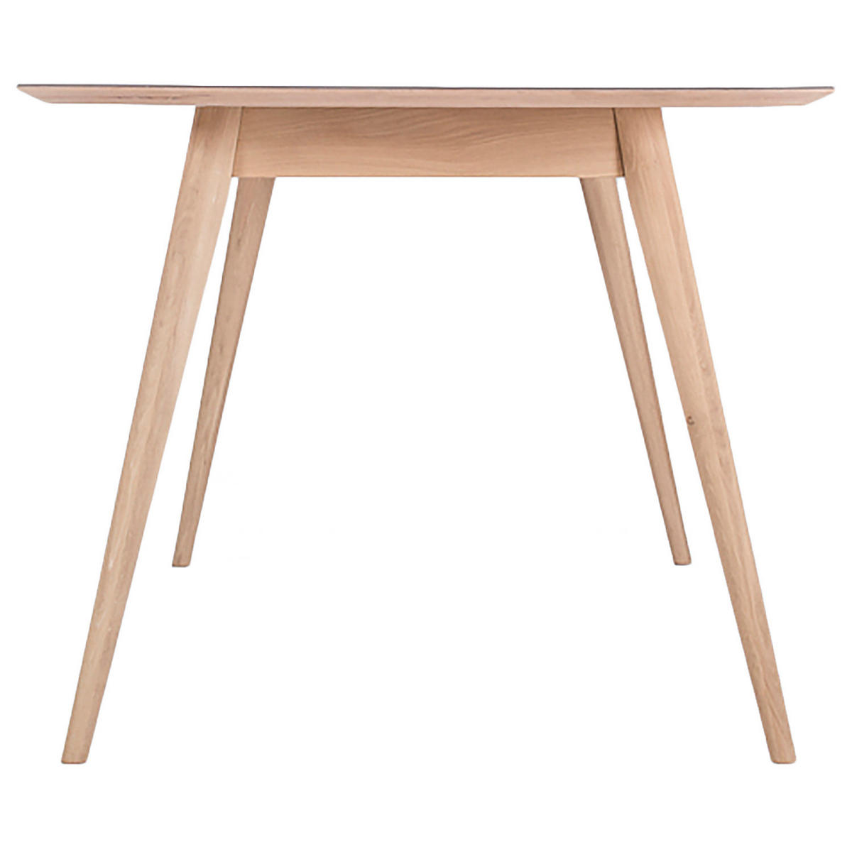 ESSTISCH - Eiche teilmassiv / Linoleum - Eichefarben/Anthrazit, Holzwerkstoff (90/220/75cm) - home24