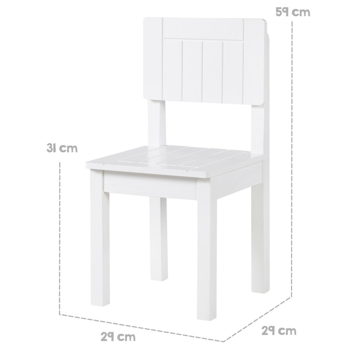 KINDERSTUHL - Weiß, Holzwerkstoff (28.5/58.5/29cm) - Roba